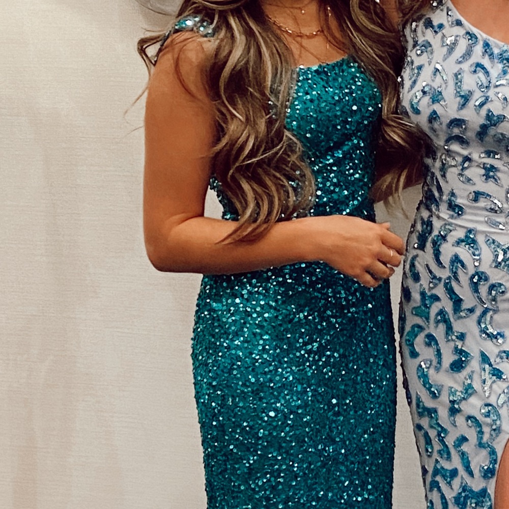 teal prom dress